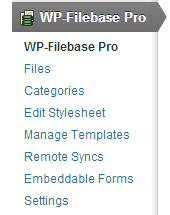 WP-Filebase Pro Menu